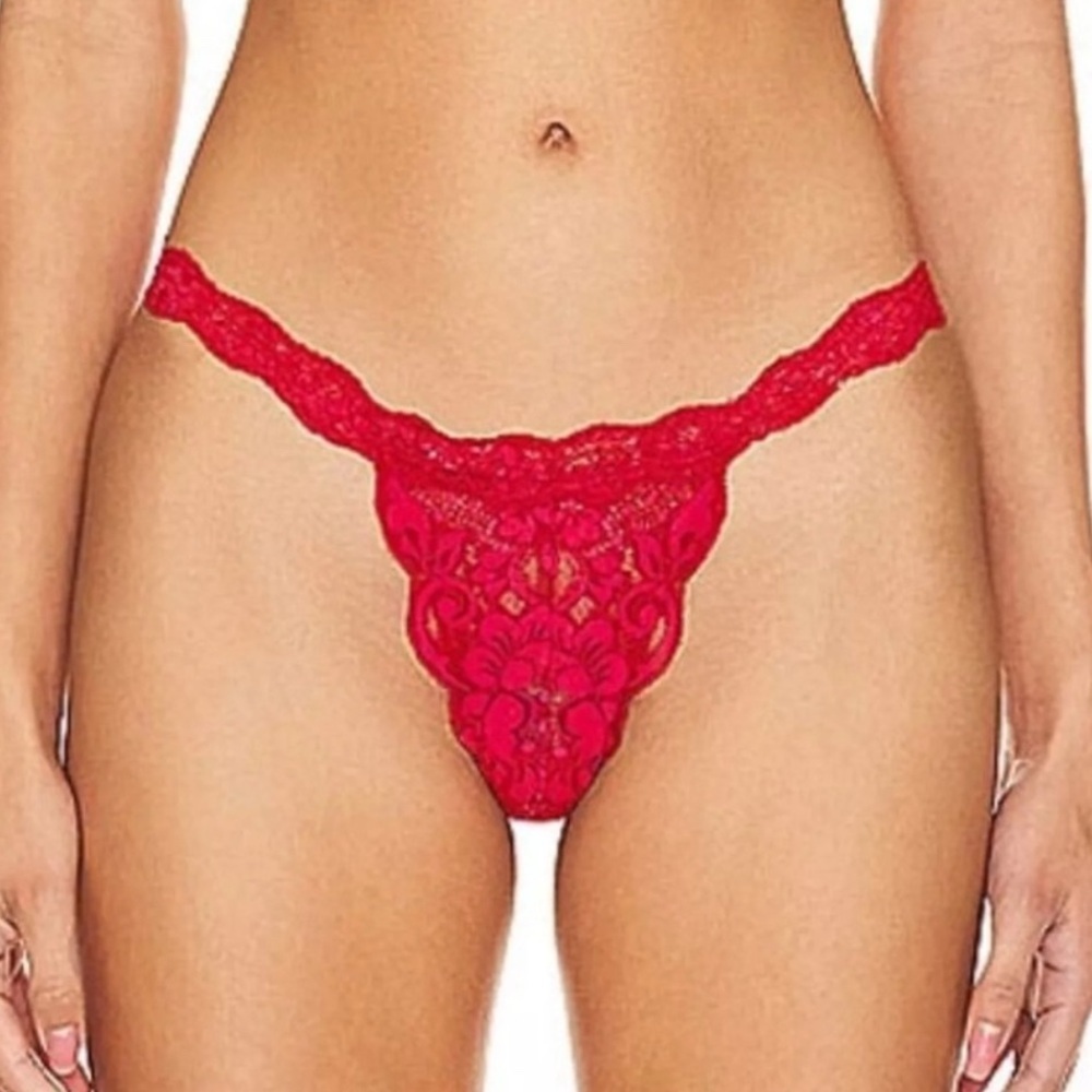 NWT Free People x We Are HAH T String Me a Thong Panties Siren Red L & XL